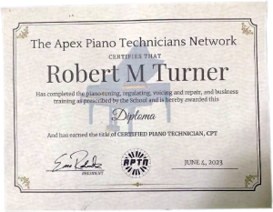 Apex Piano Technicians Network Certificate